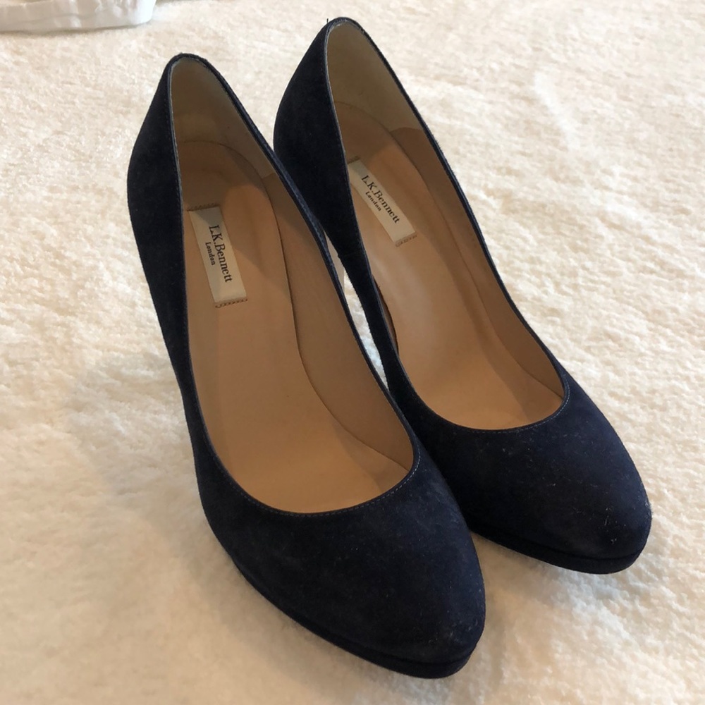 LK Bennett Sledge Heel- Navy Suede